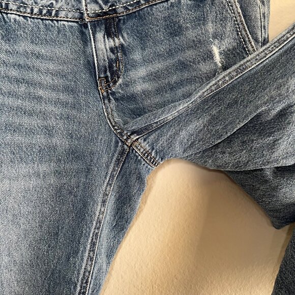 Rewash Wide Leg Low Rise Baggy Denim Jeans Medium Wash Size 5 Distressed - Picture 8 of 10